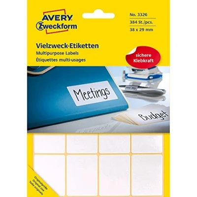 Image de Avery Zweckform Blanc 29 x 38 mm 384 étiquette(s) étiquettes multi emploi