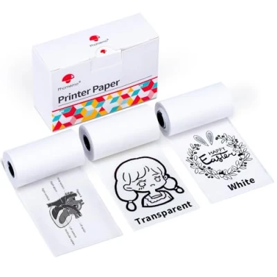 Afbeelding van Phomemo M02/M02Pro/M02S/M03/M03AS/M04S/M04AS papier, wit/semi transparant/transparant, gemengde set, bedrukbaar zelfklevend zelfklevend, direct, 3 rollen