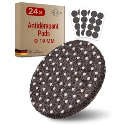 Afbeelding van LouMaxx 24 stuks antislip pads diameter 19 mm met extra sterke hechting vilt bruin