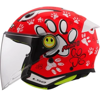 Afbeelding van LS2 Helm Funny II Paws OF622 rood maat M