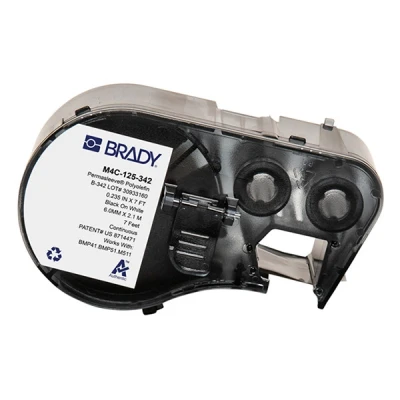 Image de BMP51 Brady M4C 125 342 étiquette gaine thermorétractable 6,00 mm x 2,13 m (d&#039;origine) noir sur jaune