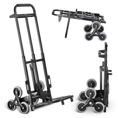 Image de VEVOR Chariot Monte Escalier Diable Escalade Pliable Robuste 208 kg 6 Roues