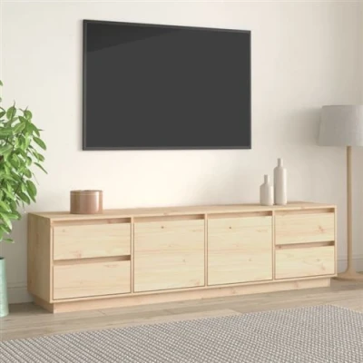 Afbeelding van Tv meubel 176x37x47,5 cm massief grenenhout