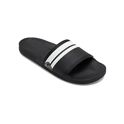Afbeelding van Quiksilver RIVI Slide Badslippers, Heren, Maat: 42, Black/white Kunststof