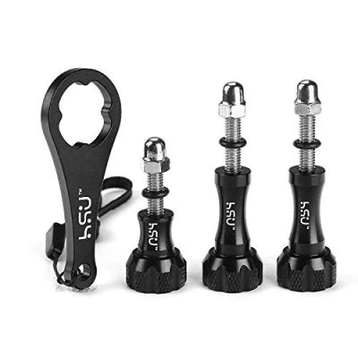 Afbeelding van HSU Aluminium kartelschroef voor Gopro Hero 10, 9, (2018), 8, 7, 6, 5, 4, 3+, 3, 2, 1 (zwart)