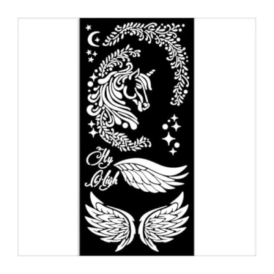 Afbeelding van Stamperia Wonderland Thick Stencil 12x25cm Unicorn (KSTDL95)