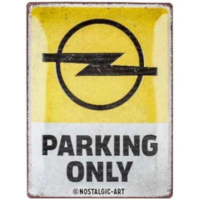 Afbeelding van Opel Parking Only. Metalen wandbord in reliëf 30 x 40 cm.