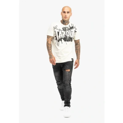 Afbeelding van Tapout Normale Passform Splashed Tshirt print, Heren, Maat: 3XL, Ecru black
