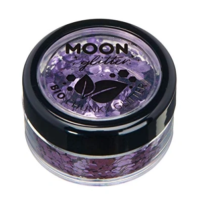 Afbeelding van Moon glitter Milieuvriendelijke biologisch afbreekbare 100% cosmetica voor gezicht, lichaam, nagels, haar en lippen, 3 g, lavendel