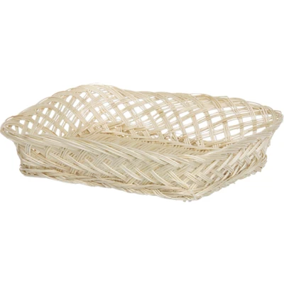 Afbeelding van Broodmandje rechthoekig 22 x 30 6 cm mandje rotan/riet broodmanden/serveermanden