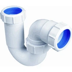 Afbeelding van McAlpine kunststof buissifon model P met Komo keur 2xklemverbinding