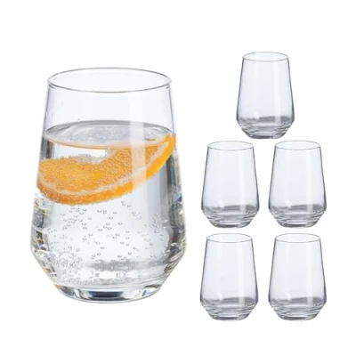 Afbeelding van Relaxdays drinkglazen set van 6 390 ml vaatwasserbestendig doorzichtig