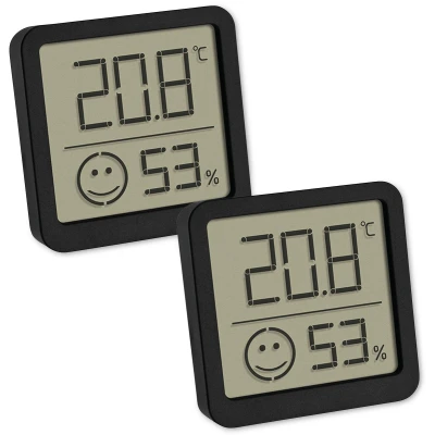 Afbeelding van TFA Dostmann 2er Set digitales Thermo hygrometer mit Komfortzone en Zwart