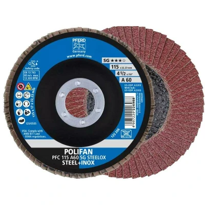 Afbeelding van PFERD 67706115 PFC 115 A 60 SG STEELOX Lamellenschijf Diameter mm Boordiameter 22.23 RVS, Staal 10 stuk(s)