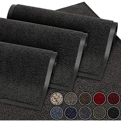 Afbeelding van GadHome deurmat Zwart antraciet 40x60 cm entree waterdicht wasbaar slijtvast vuilvanger Antislip voor voordeur, gang, entree, keuken, slaapkamer