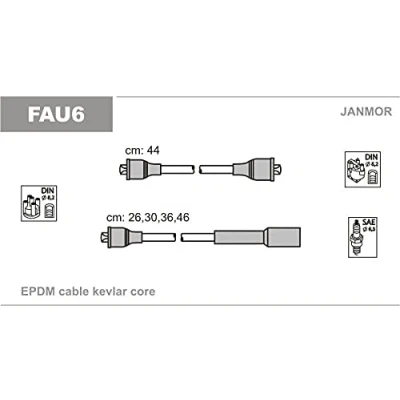 Afbeelding van JANMOR FAU6 Bougiekabelset FIAT: 128 Coupe, 850 132