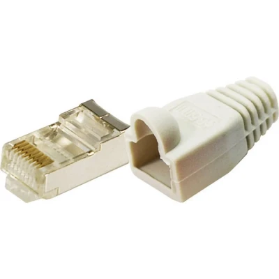Afbeelding van LogiLink MP0011 RJ45 connector Cat 5e, afgeschermd Stekker, recht Aantal polen: 8P8C Grijs 100 stuk(s)