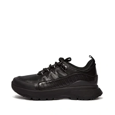 Afbeelding van Fitflop NEO D Hyker Outdoor Trainers Sneakers laag, Dames, Maat: 36, Black Leer en textiel