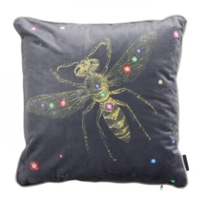 Afbeelding van Madison sierkussen 45x45 cm Velvet insect grey