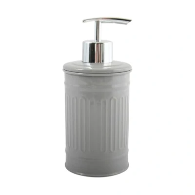 Afbeelding van MSV Zeeppompje/dispenser Industrial metaal taupe/zilver 7.5 x 17 cm 250 ml
