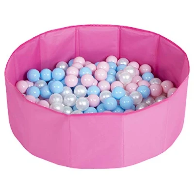 Afbeelding van Selonis Veelkleurige Ballenbak Opvouwbaar Zwembad 100 Ballen Voor Kinderen, Roze: Babyblauw/Poederroze/Parel