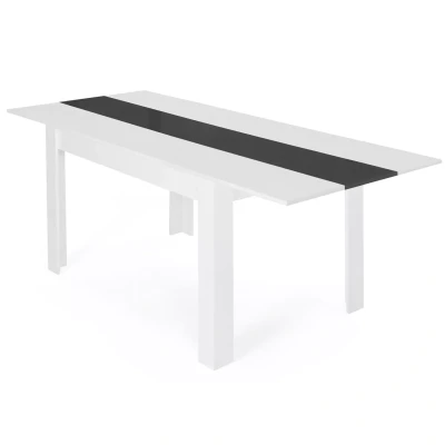 Image de Table à manger extensible GEORGIA 6 10 personnes blanche et grise 140 220 x 90 cm