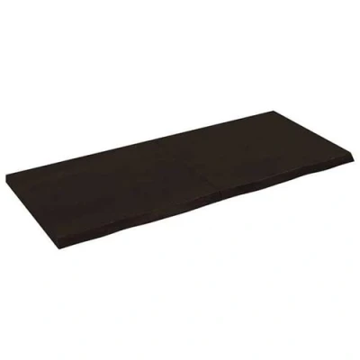Afbeelding van Wandschap 140x60x4 cm behandeld massief eikenhout donkergrijs