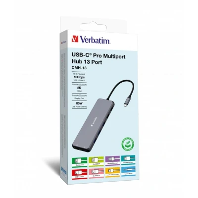 Afbeelding van Verbatim CMH 13 USB Type C 10000 Mbit/s Zilver