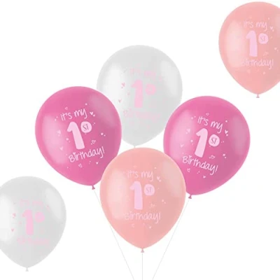 Afbeelding van It&#039;s my 1st Birthday!&#039; Roze 6 stuks
