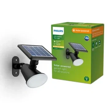 Afbeelding van Philips Jivix 8720169265523 Wandlamp op zonne energie 1.4 W Warmwit Zwart