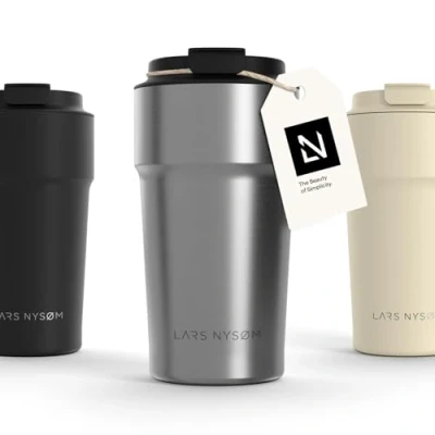 Afbeelding van LARS NYSØM &#039;Bevægelse&#039; Thermos Coffee Mug to go 500ml BPA vrij met Isolatie Lekvrije Roestvrijstalen Thermosbeker Steel