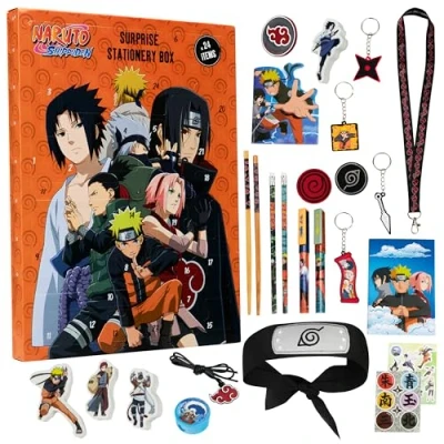 Afbeelding van Naruto Adventskalender 2024 voor kinderen, aftelkalender, Anime Stationery, cadeau kinderen (oranje)