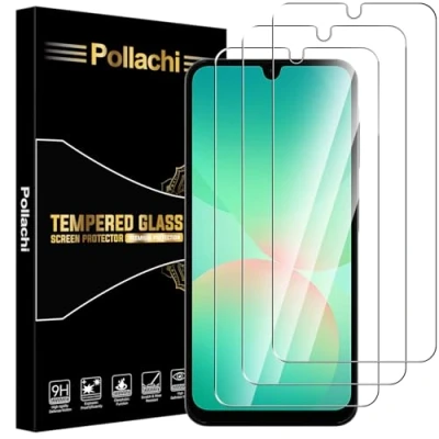 Afbeelding van Pollachi Samsung Galaxy A26 5G displaybeschermfolie van gehard glas, hardheid 9H, onbreekbaar, anti vingerafdruk, zonder luchtbellen, 3 stuks