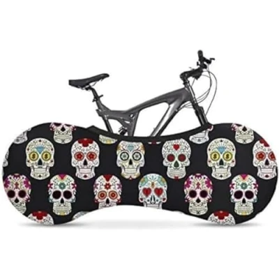 Afbeelding van Indoor Fahrradgarage VELOSOCK, Standard Design&quot;Skulls&quot;, ideal für 26&quot; 29&quot; Fahrräder, 3D stretch, waschmaschinenfest