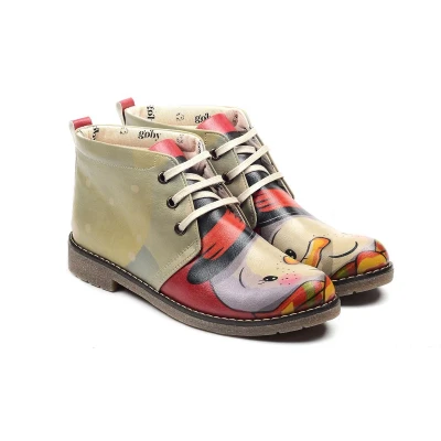 Afbeelding van GOBY Snowman Enkellaarsjes Damesboots Laarzen Hoge kwaliteit Handmade Maat 42