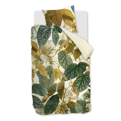 Afbeelding van Beddinghouse Begonia dekbedovertrek Eenpersoons 140x200/220 Olijfgroen