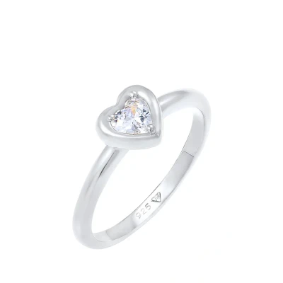 Afbeelding van Elli Heart Classic Ring, Dames, Maat: 58, Silber