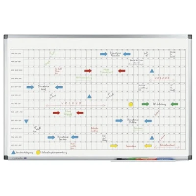 Afbeelding van Legamaster 7 411000 Premium jaarplanner UV gehard whiteboard horizontaal jaaroverzicht 90 x 60 cm