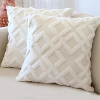Afbeelding van set van 2 kussenslopen, 45 x cm, boho, sierkussen, kussensloop, bankkussen, decoratieve kussenhoes, voor woonkamer, slaapkamer, Mila, ecru