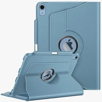Afbeelding van FINTIE draaibare hoes compatibel met iPad 10 (^&gt;e) generatie (model 2022) 10,9 inch 360 graden beschermhoes potloodhouder, automatische slaap/wake, oceaanblauw