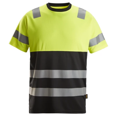 Afbeelding van Snickers 2535 High Vis, Klasse 1 T Shirt Zwart/Geel, Visibility