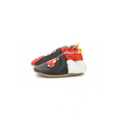 Afbeelding van Robeez Fireman Babyschoenen voor kinderen, Maat: 19/20, Marine Leer