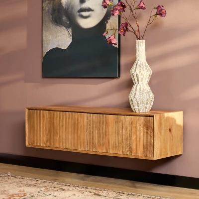 Afbeelding van Mangoe Zwevend tv meubel Madison Naturel 120 cm
