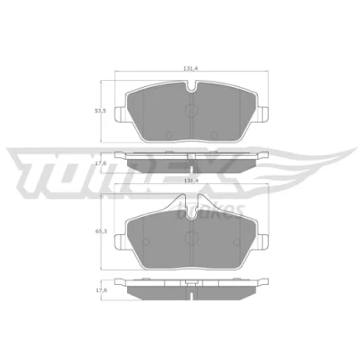 Afbeelding van TOMEX brakes TX 14 33 Remblokkenset Vooras Geschikt voor slijtage waarschuwingscontact MINI: Hatchback, Clubman, Convertible, BMW: 1 Hatchback