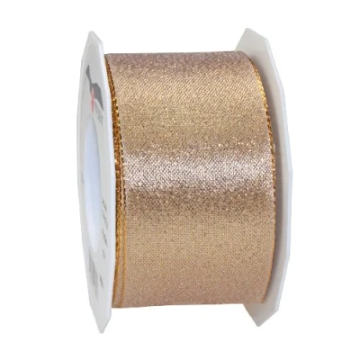 Afbeelding van PRÄSENT C.E. Pattberg Wien Cadeaulint, goudkleurig, 20 meter lang, 60 mm breed, decoratieve lint voor geschenken
