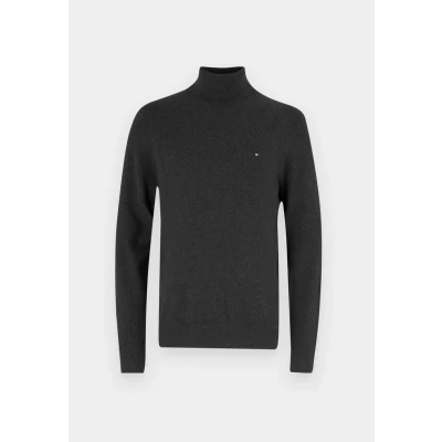 Afbeelding van Tommy Hilfiger PIMA ROLL NECK Trui, Heren, Maat: Medium, Dark grey heather