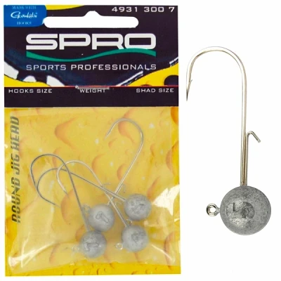Afbeelding van Spro Round Jighead Hooksize 4/0 Maat : 14g 8 10cm (4 pcs)