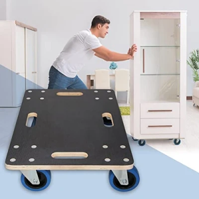 Afbeelding van meubelwagen met 4 zwenkwielen, 40 x 60 cm, draagvermogen tot 800 kg, gemaakt van CNC gefreesd multiplex