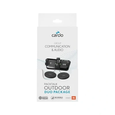 Afbeelding van Cardo PACKTALK Outdoor Helm Communicatiesysteem, ideaal voor skiën, snowboarden en fietsen (zwart, duo)