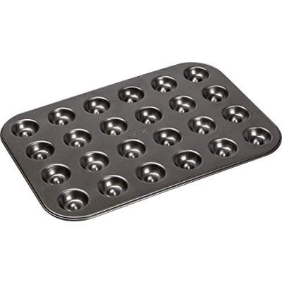 Afbeelding van Zenker 24 Huzaar donuts en engelenogen, gecoate bakplaat (38 x 27 cm), voor heerlijke koekjes met vulling, koekjesvorm, hoeveelheid: 1 stuk